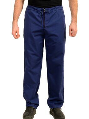 Malo Men's Navy Blue Flat Front Casual Pants US 36 IT 52